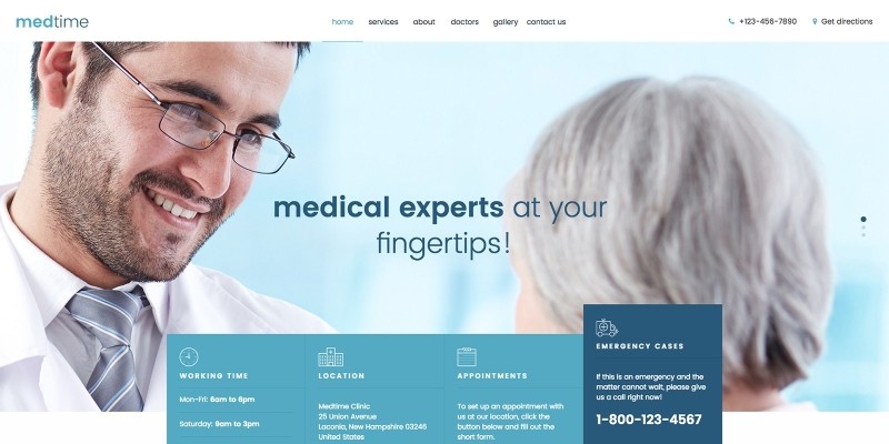 MedTime - One Page HTML Template for Medical