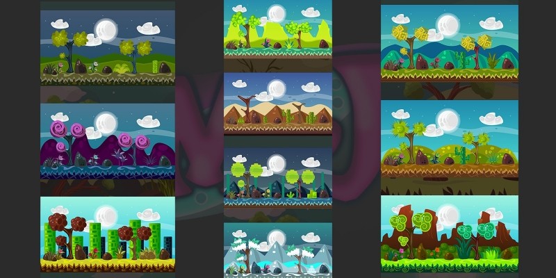 2D Vector Game Backgrounds