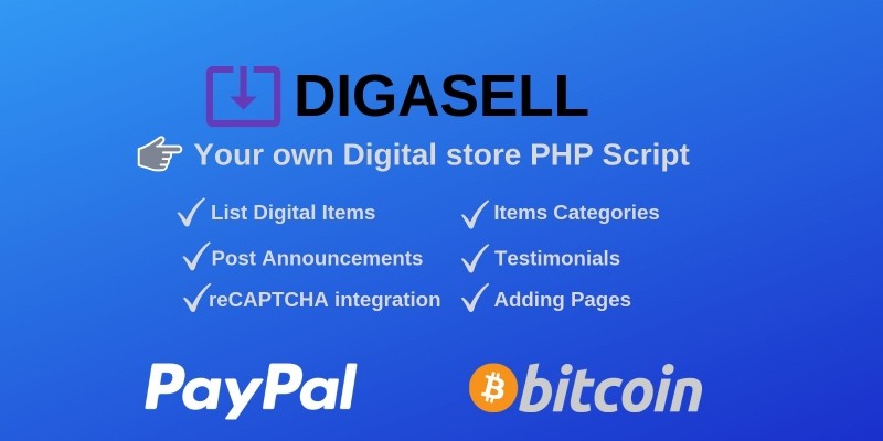 DigaSell - Digital store PHP Script