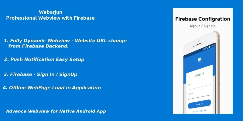 Webarjun - Android Webview App With Firebase Backe
