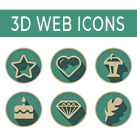 70 3D Retro Web Communication Icons