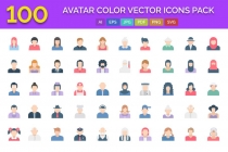 100 Avatar Color Vector Icons Pack  Screenshot 1