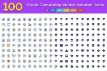 100 Cloud Computing Vector Isolated Icons Pack Screenshot 1