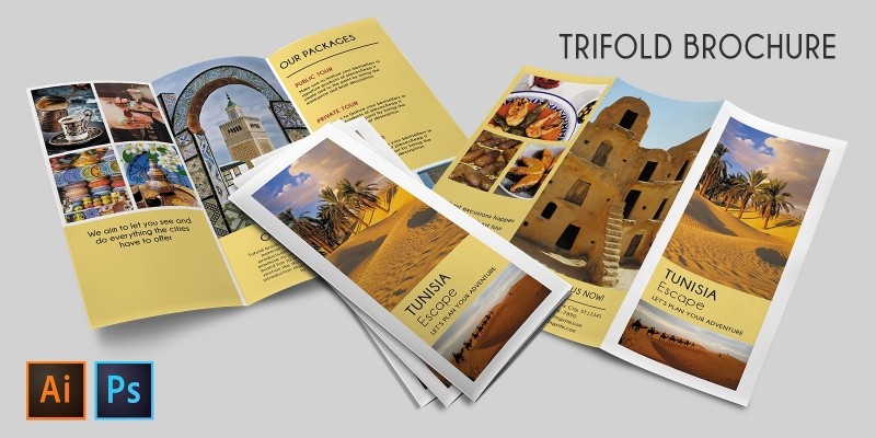 Trifold Agency Travel Brochure Template