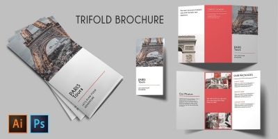 Trifold Agency Travel Brochure Template 