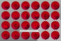 300 3D Red Web Communication Icons Set  Screenshot 8