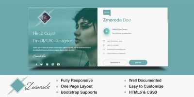 Zmoroda - Personal Vcard Resume Template