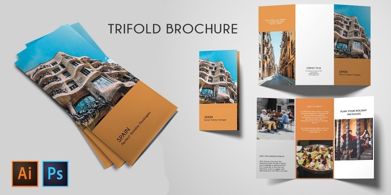 Trifold Agency Travel Brochure Template