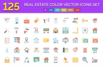 125 Real Estate Color Vector Icons Set  Screenshot 1