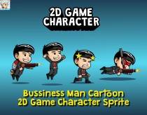 Bussiness Man Cartoon 2D Game Character Sprite Screenshot 1