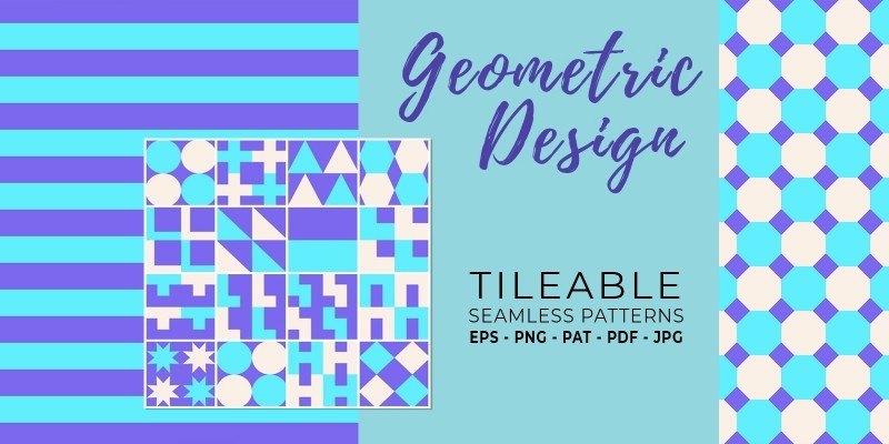 16 Geometric Seamless Tileable Patterns - RGB