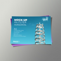 4 Horizontal Mock-Up Flyer PSD Templates A4  Screenshot 3