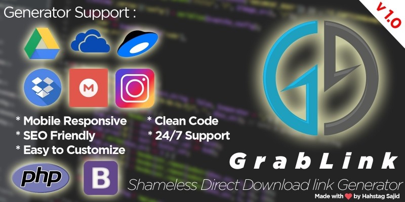 GrabLink - Direct Download Link Generator PHP