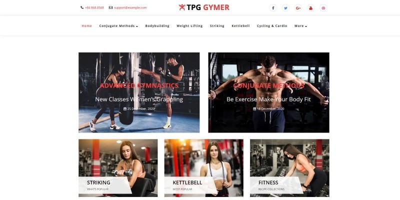 TPG Gymer WordPress Fitness Theme