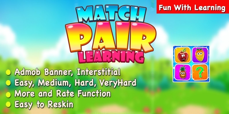Match Pair Learning Puzzle Game - iOS App Template