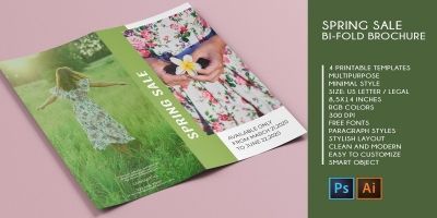 Bifold Spring Sale - 4 Printable Templates
