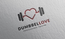 Dumbell Love Logo Template Screenshot 1