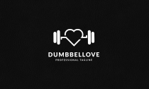 Dumbell Love Logo Template Screenshot 2