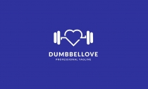 Dumbell Love Logo Template Screenshot 3