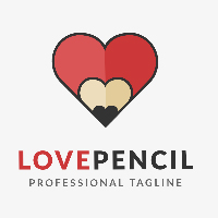 Love Pencil Logo Template
