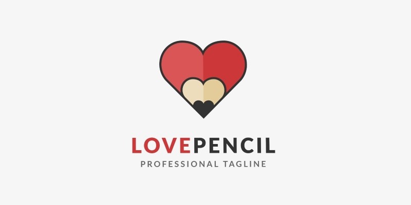 Love Pencil Logo Template