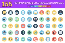 155 Communication Color Isolated Vector icon Pack Screenshot 1