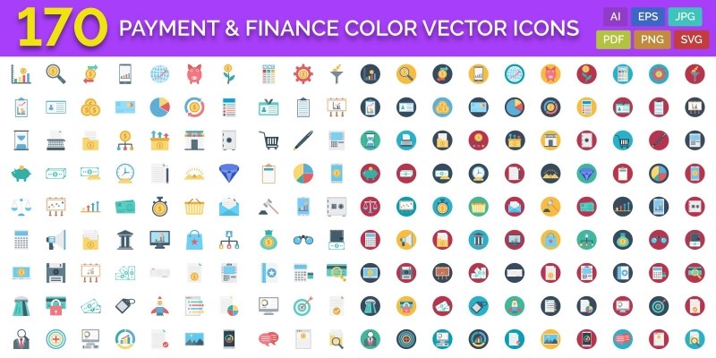170 Payment and Finance Color Vector Icons