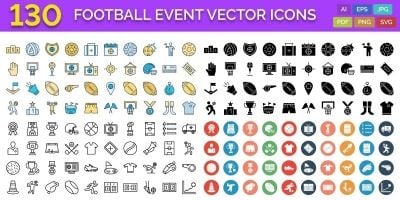 130 Football Event Vector Icons