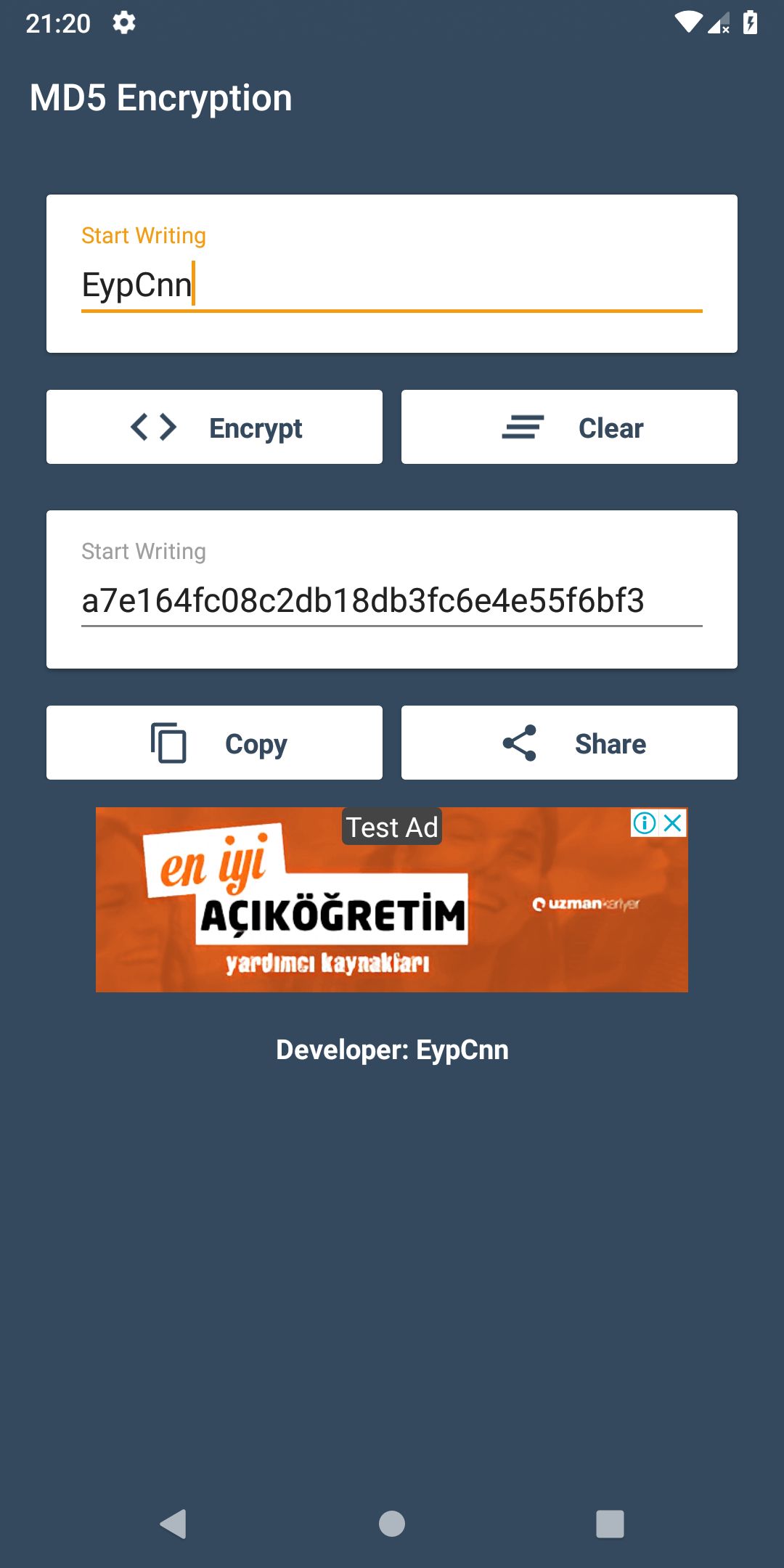 MD5 Encryption - Android Source Code by EypCnn | Codester