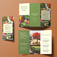 Trifold Vegan Food Brochure - 2 Templates