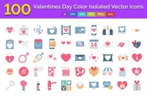 100 Valentines Day Color Isolated Vector Icons Screenshot 1