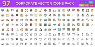 97 Corporate Vector Icons Pack 