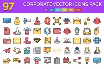 97 Corporate Vector Icons Pack  Screenshot 1
