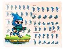 Shark Boy 2D Game Sprites Screenshot 2