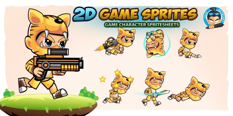 Tiger Boy 2D Game Sprites