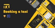 TX - Taxi Booking UI Kit PSD Screenshot 1