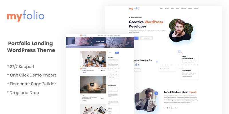 MyFolio - Portfolio Landing WordPress Theme