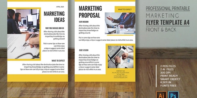 Professional Marketing Flyer - A4 PSD Templates