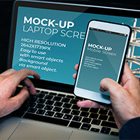 Download Laptop And Mobile Screen MockUp - PSD Template by Graphicques | Codester