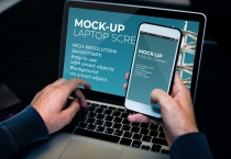 Laptop And Mobile Screen MockUp - PSD Template  Screenshot 1