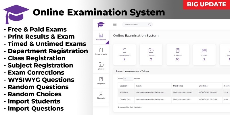 OES - Online Examination System PHP