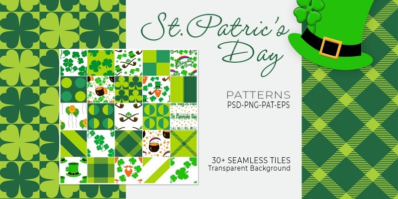 32 St Patrics Day Seamless Tileable Pattern