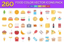 260 Food Color Vector Icons Pack Screenshot 1