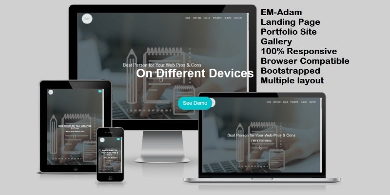 EM-Adam - Responsive Multipurpose Landing Page