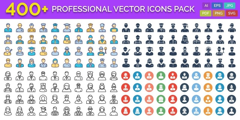 400 Professional Vector Icons Pack