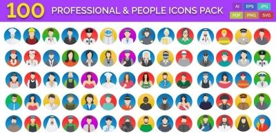 100 Professional And People Icons Pack