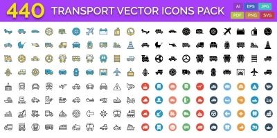 440 Transport Vector Icons Pack