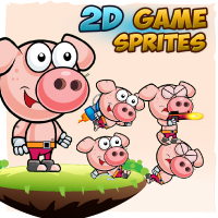 Piggy 2D Game Character Sprites 