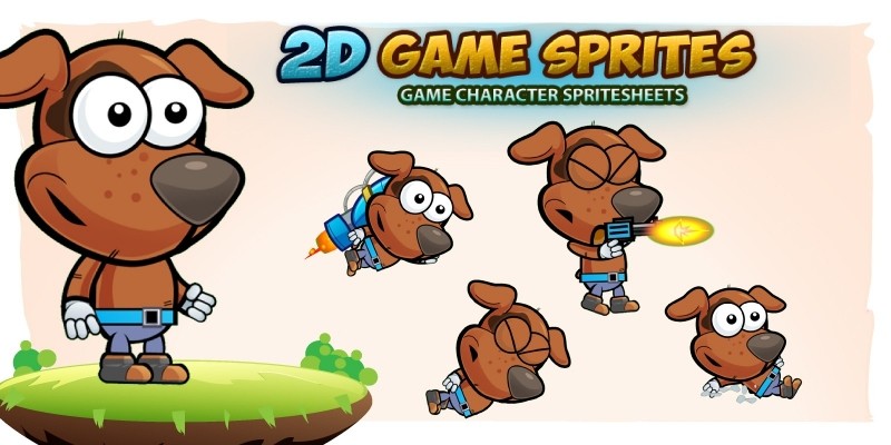 Dogie 2D Game Character Sprites