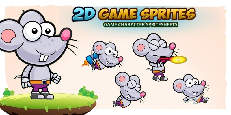 Rat 2D Game Character Sprites